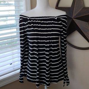 Cable and Gauge Off Shoulder Top